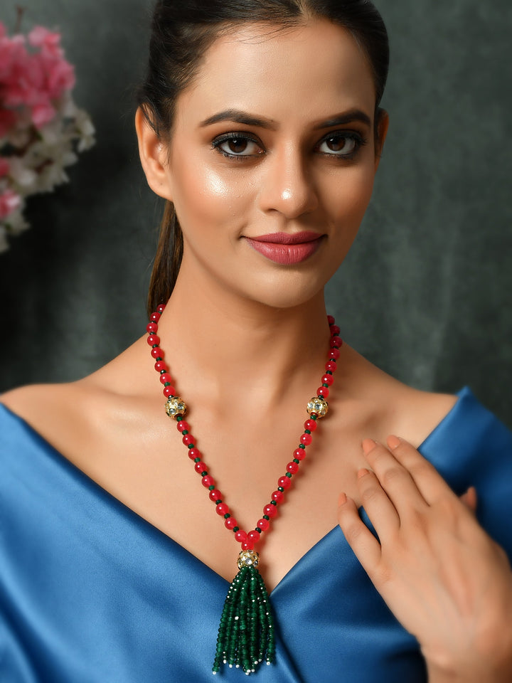 Dastoor Gold-Toned  Red Brass Gold-Plated Necklace