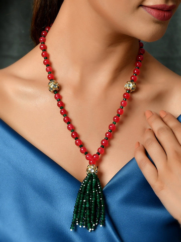 Dastoor Gold-Toned  Red Brass Gold-Plated Necklace