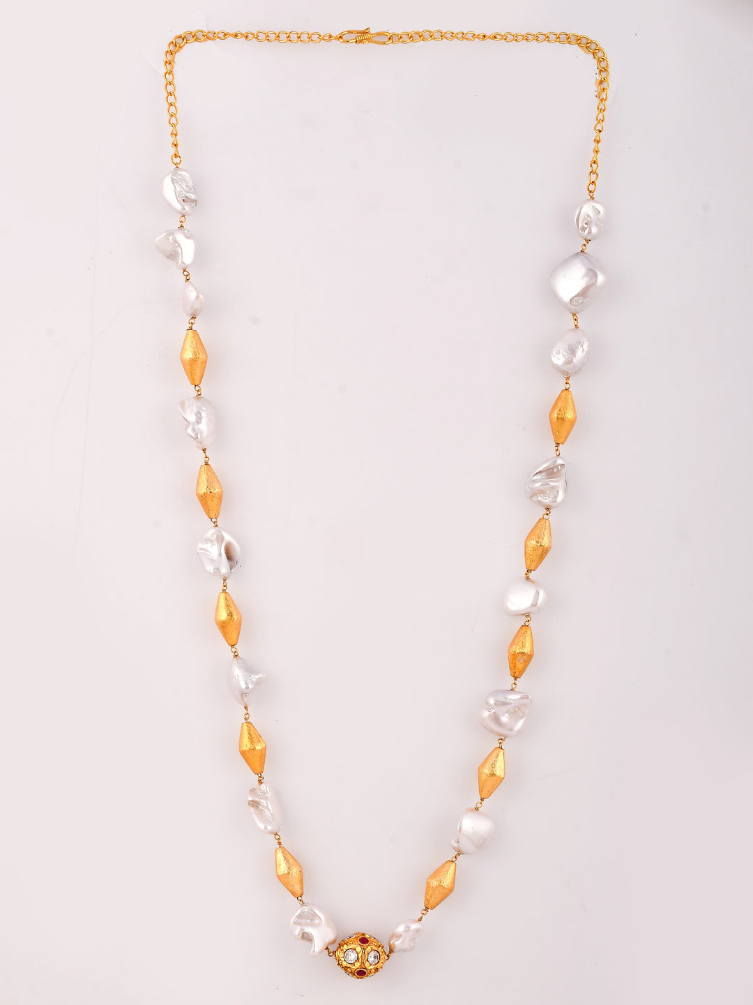 Dastoor Gold-Toned  White Brass Gold-Plated Necklace