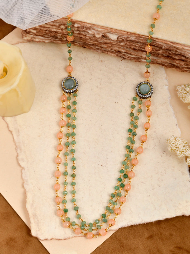 Dastoor Gold-Toned  Green Brass Gold-Plated Necklace