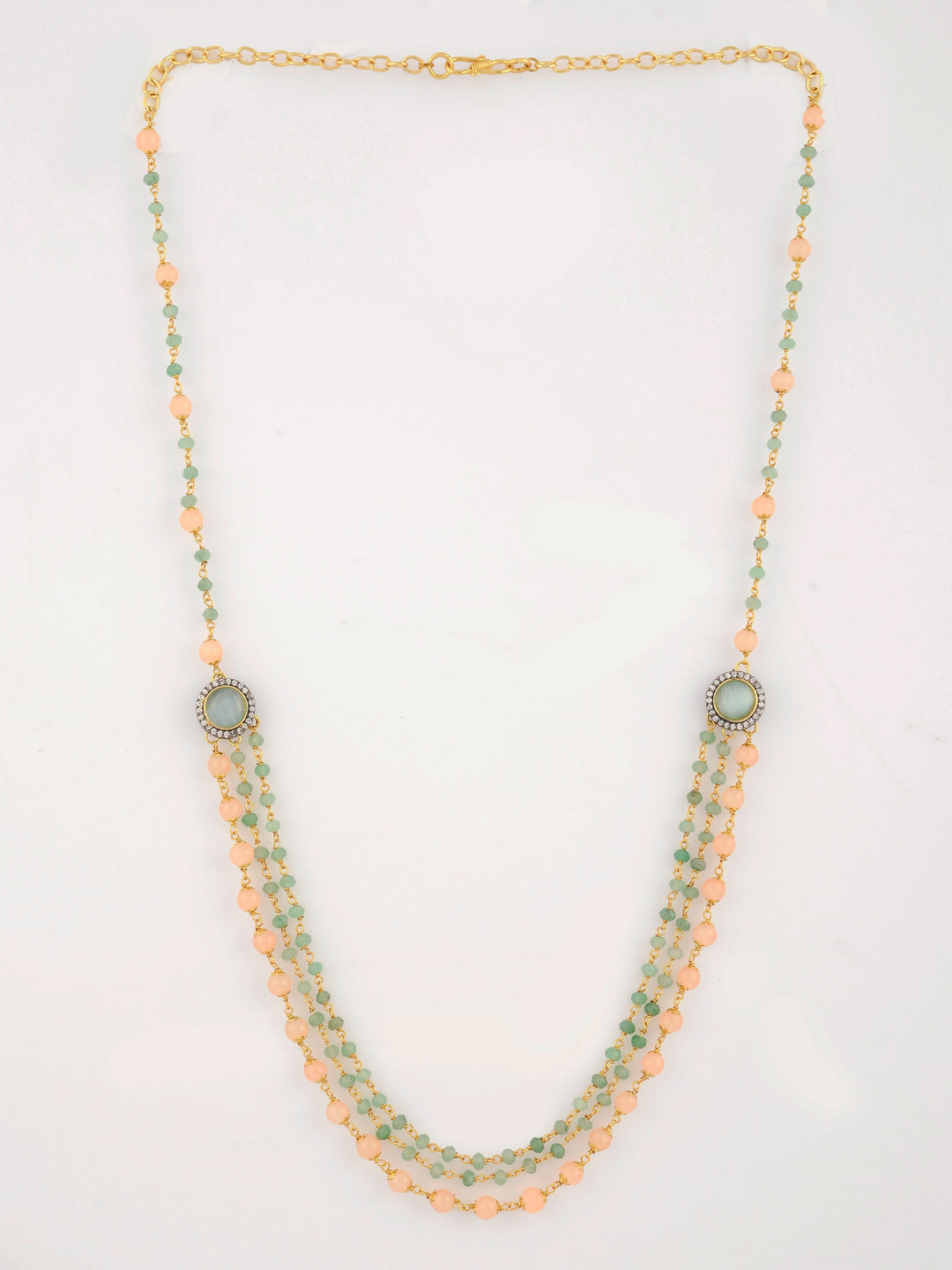 Dastoor Gold-Toned  Green Brass Gold-Plated Necklace