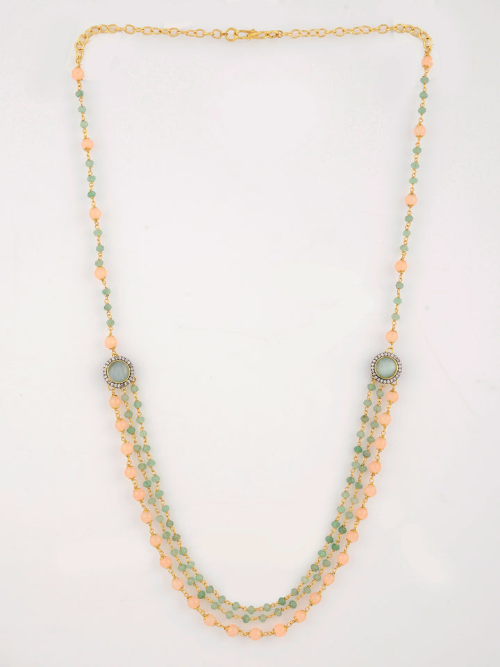 Dastoor Gold-Toned  Green Brass Gold-Plated Necklace