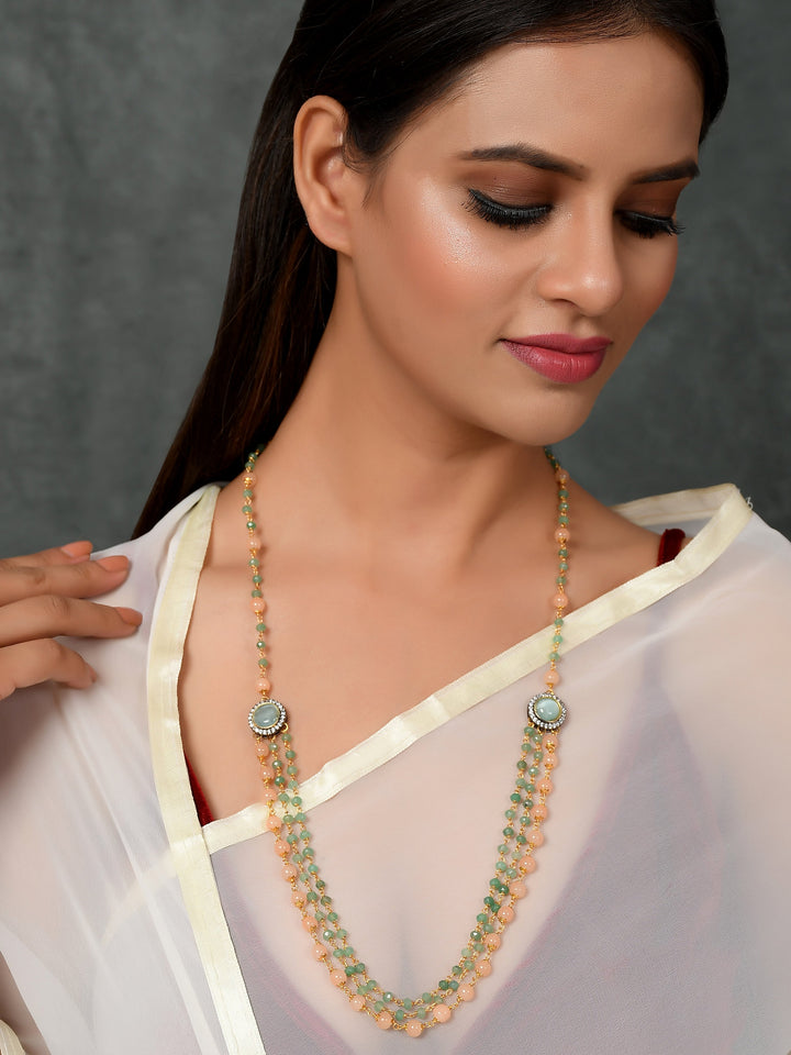 Dastoor Gold-Toned  Green Brass Gold-Plated Necklace