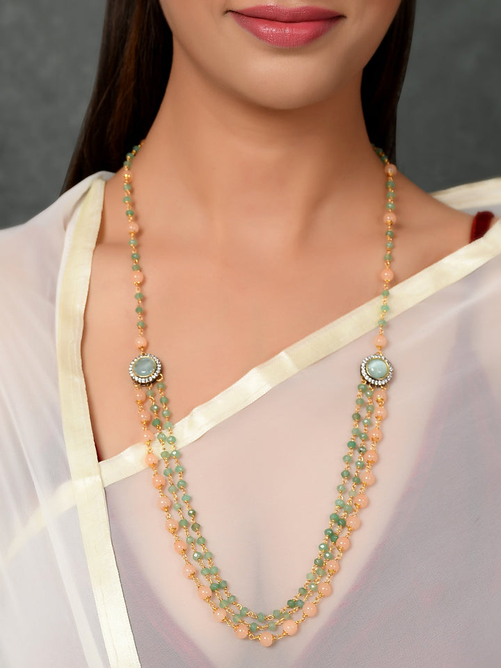 Dastoor Gold-Toned  Green Brass Gold-Plated Necklace