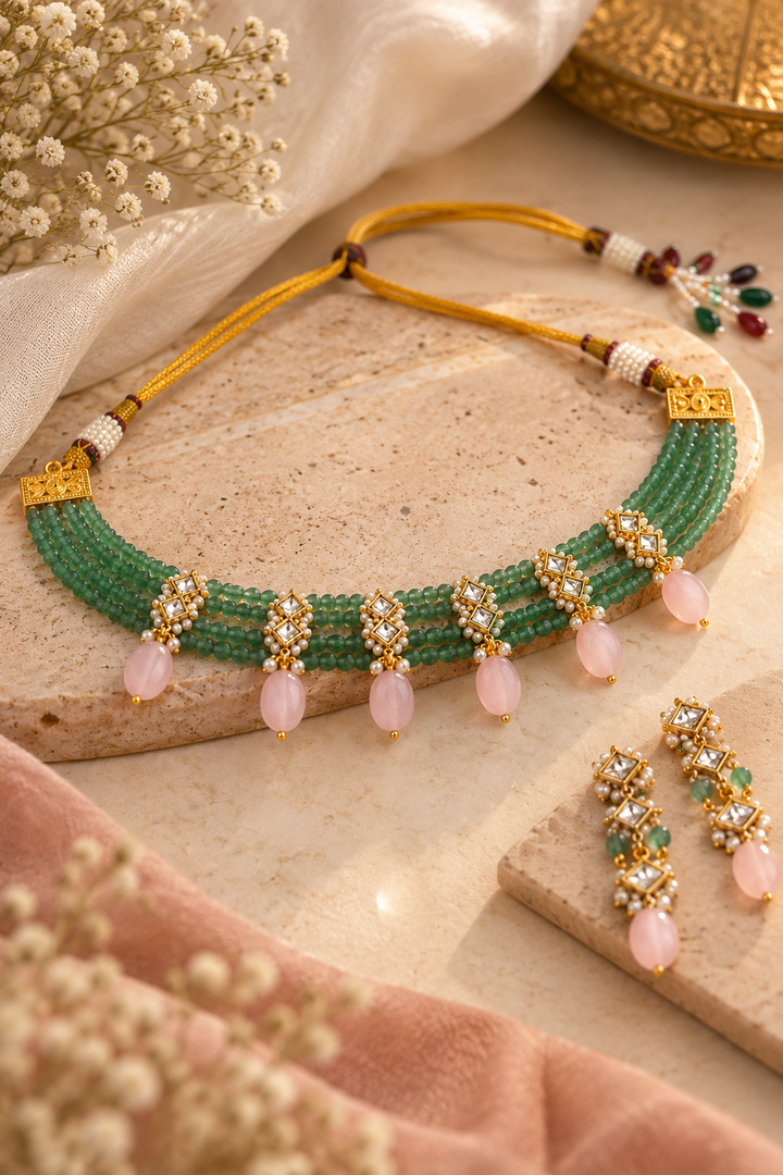 Pachi Kundan Elgant Necklace