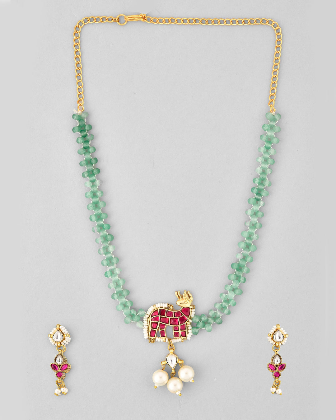 Jadau Pachhi kundan Choker Necklace set
