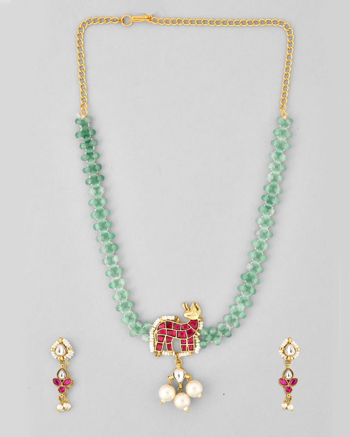 Jadau Pachhi kundan Choker Necklace set