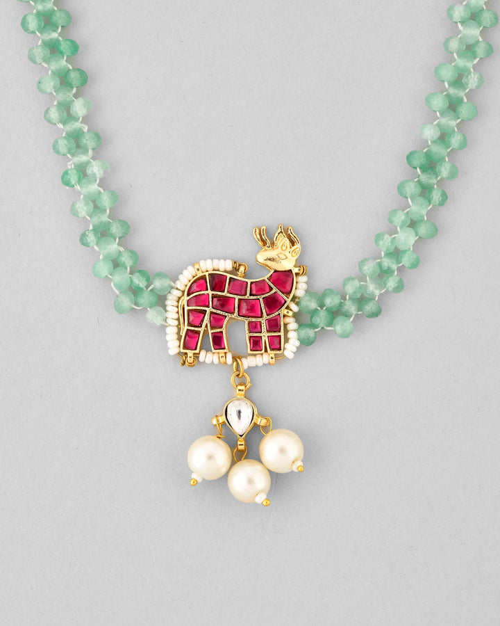 Jadau Pachhi kundan Choker Necklace set