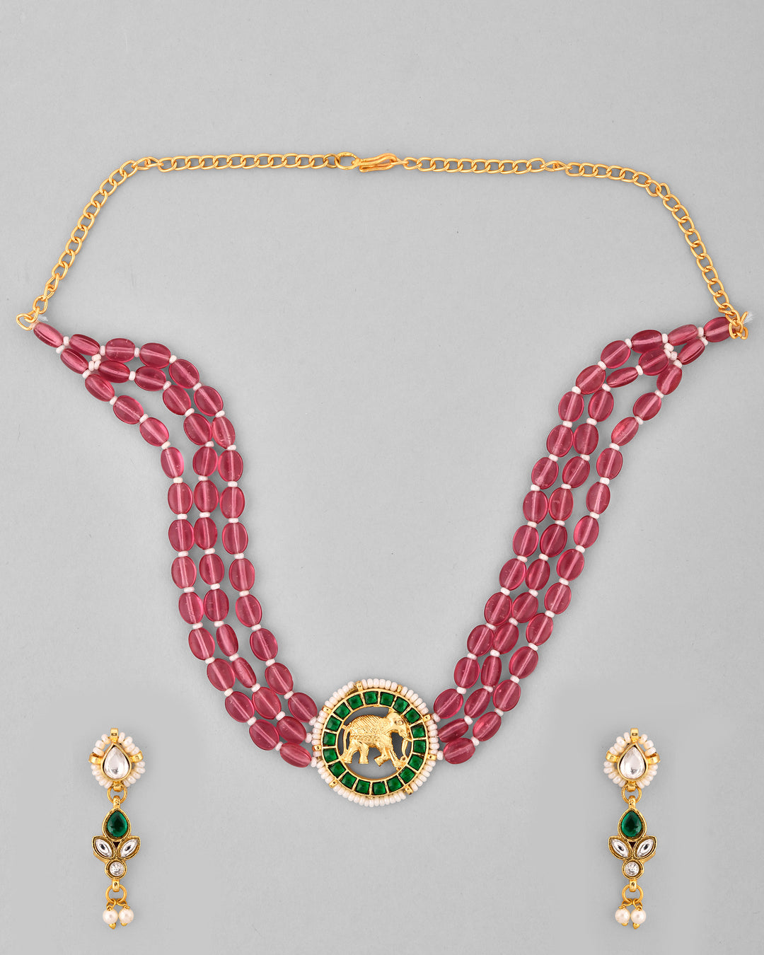 Jadau Pachhi kundan Choker Necklace set