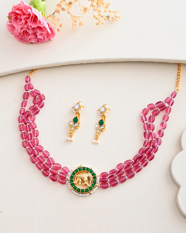 Jadau Pachhi kundan Choker Necklace set