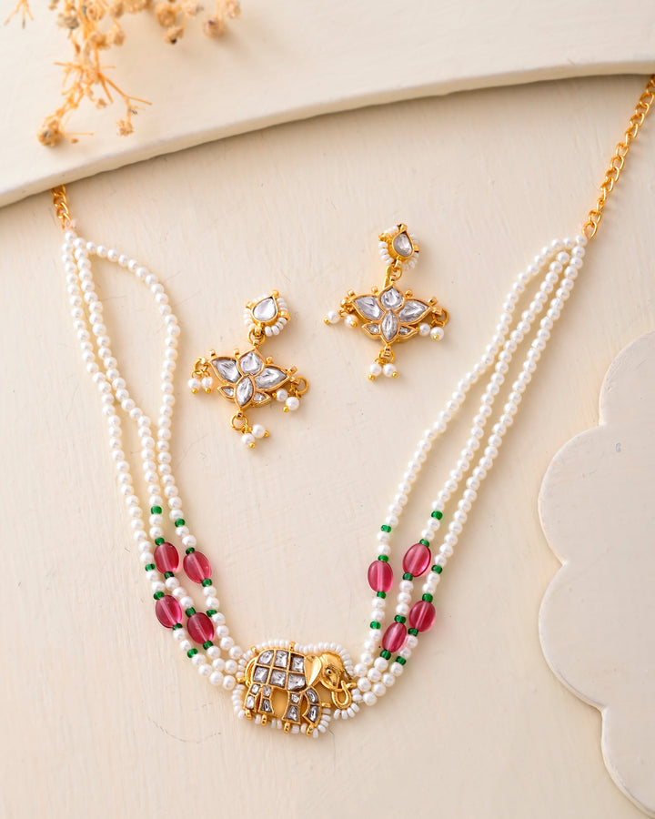 Jadau Pachhi kundan Choker Necklace set