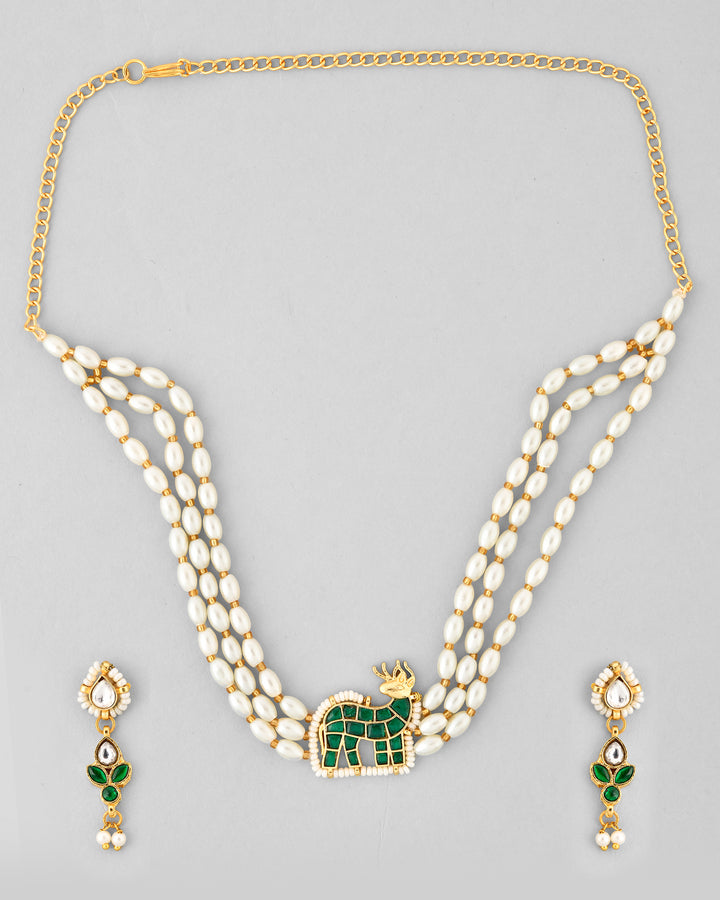 Jadau Pachhi kundan Choker Necklace set