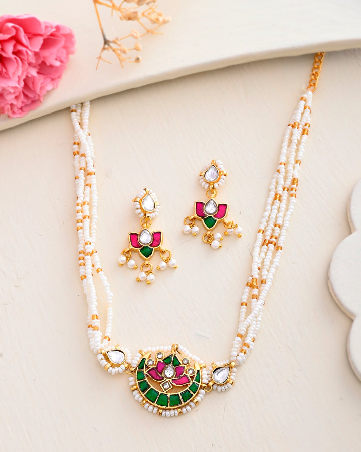 Jadau Pachhi kundan Choker Necklace set