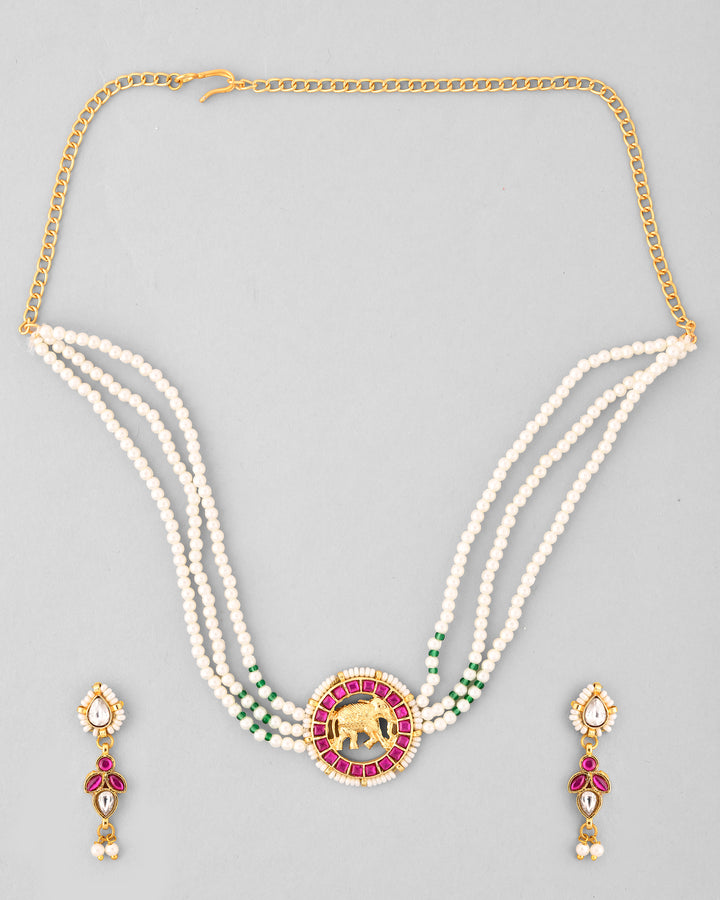 Jadau Pachhi kundan Choker Necklace set