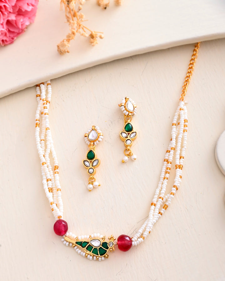 Jadau Pachhi kundan Choker Necklace set