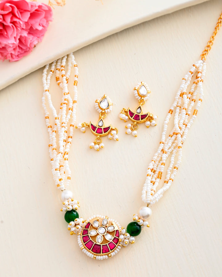 Jadau Pachhi kundan Choker Necklace set