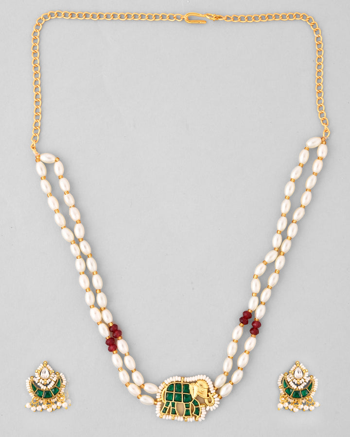 Jadau Pachhi kundan Choker Necklace set