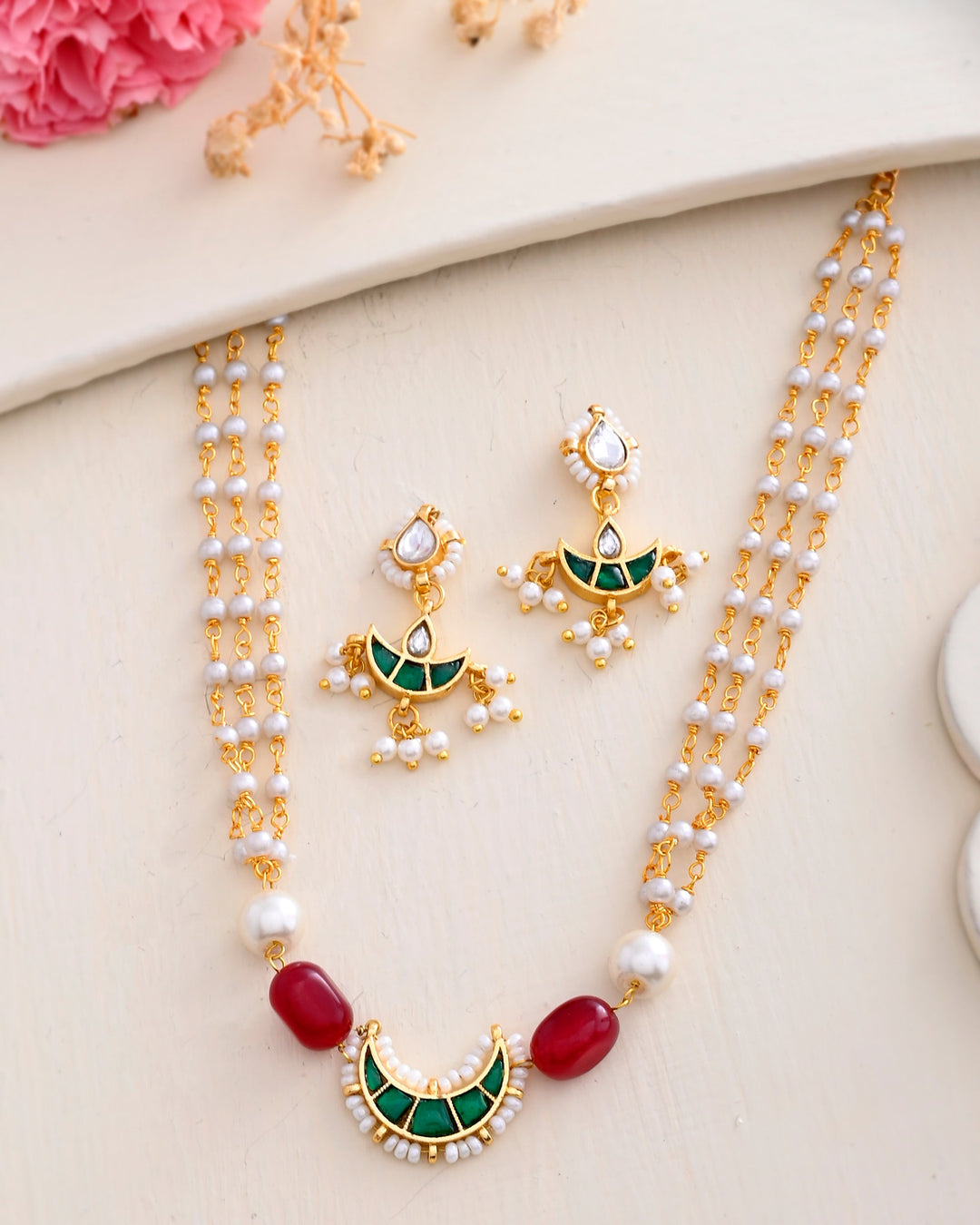 Jadau Pachhi kundan Choker Necklace set