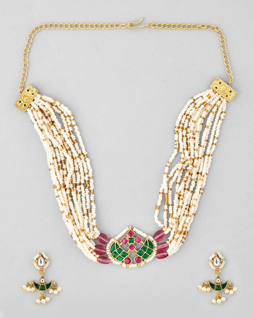 Jadau Pachhi kundan Choker Necklace set