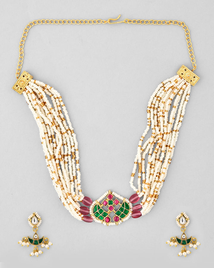 Jadau Pachhi kundan Choker Necklace set