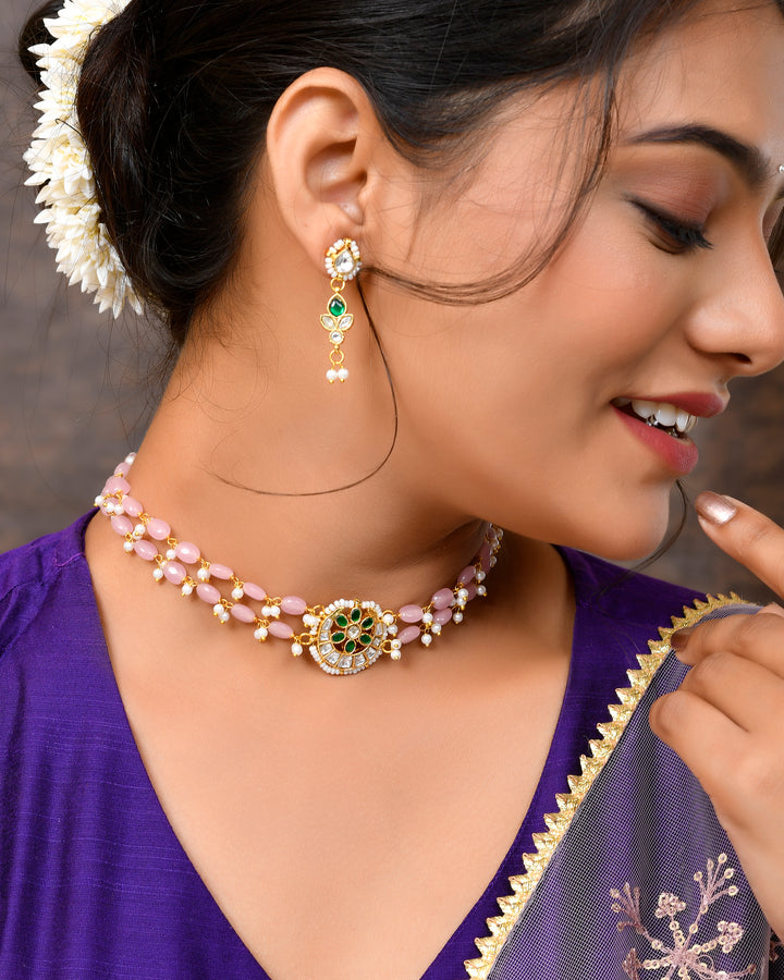 Jadau Pachhi kundan Choker Necklace set