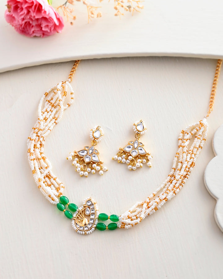 Jadau Pachhi kundan Choker Necklace set