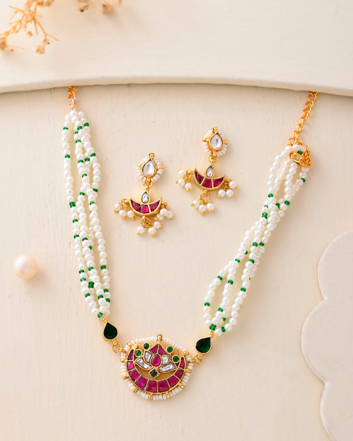 Jadau Pachhi kundan Choker Necklace set