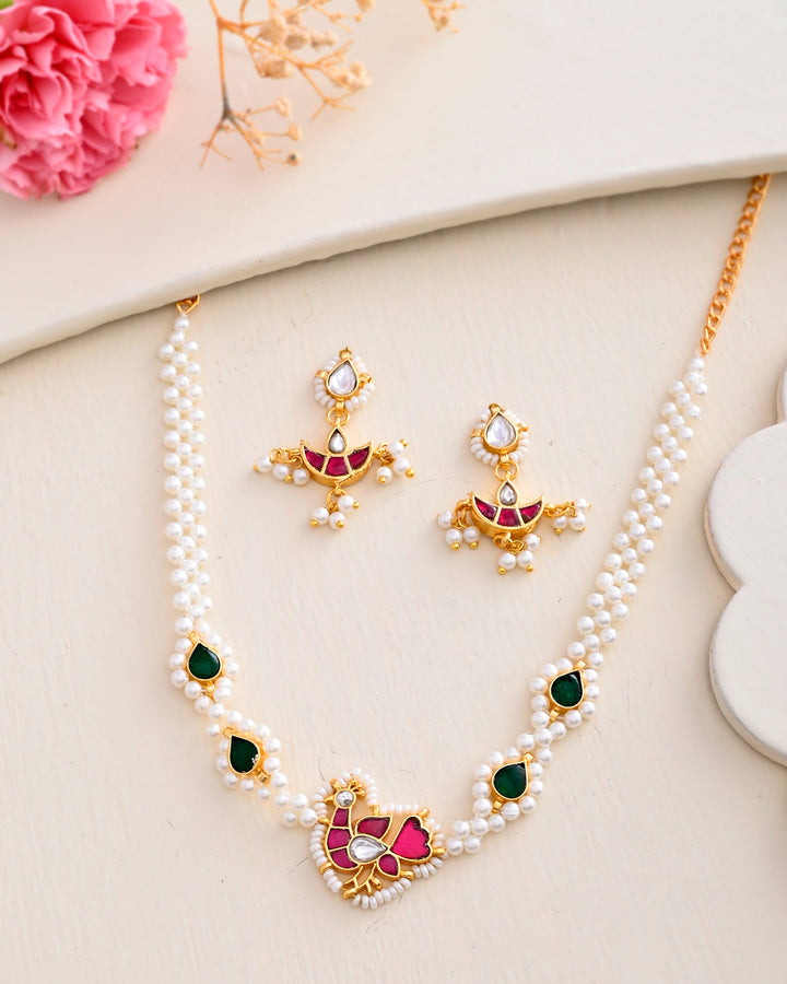 Jadau Pachhi kundan Choker Necklace set