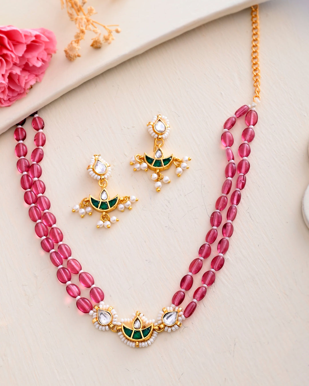 Jadau Pachhi kundan Choker Necklace set