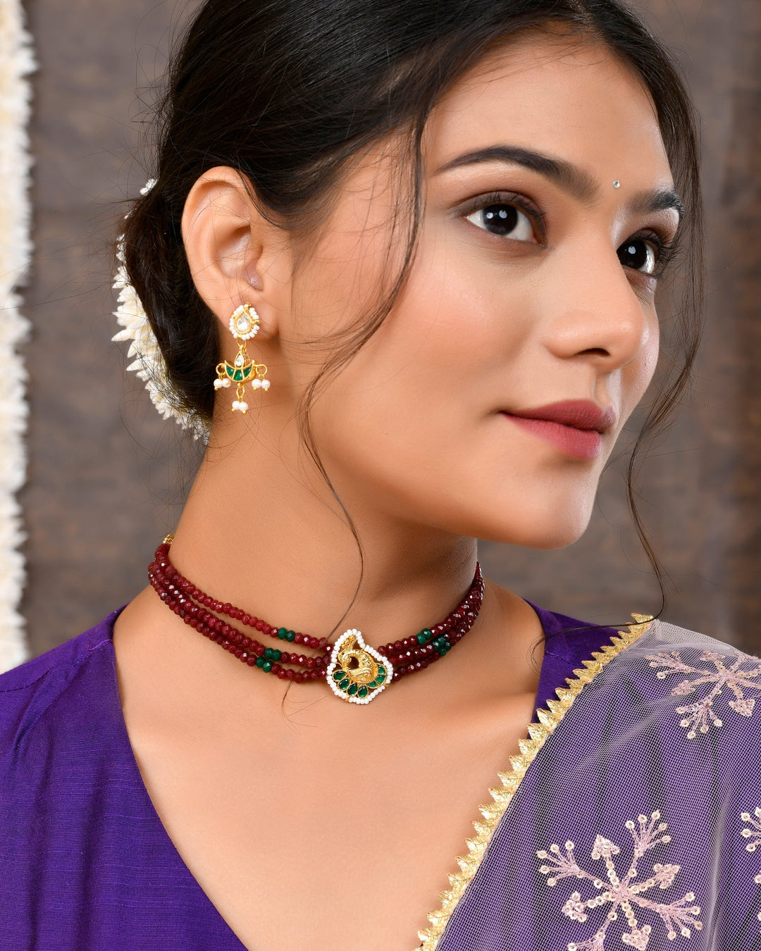 Jadau Pachhi kundan Choker Necklace set