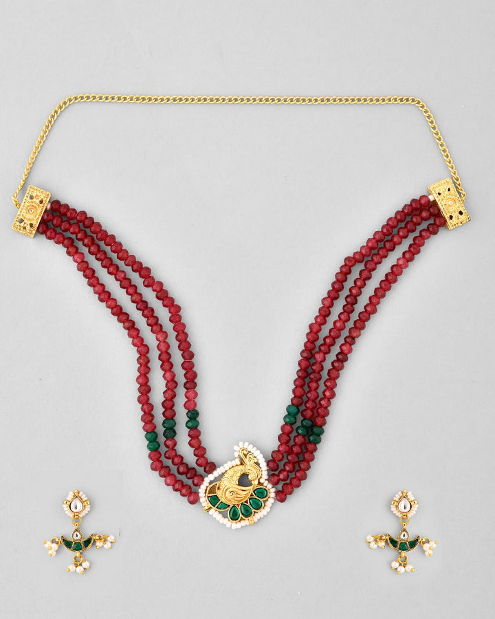 Jadau Pachhi kundan Choker Necklace set