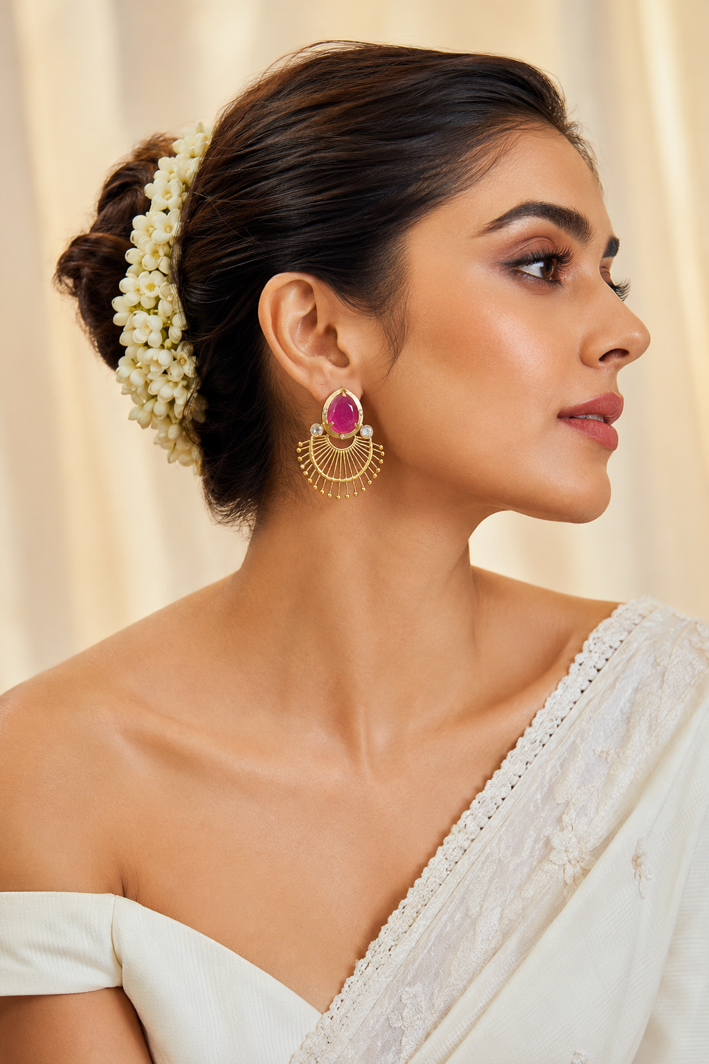 Rani Pink Stone Stud Earrings
