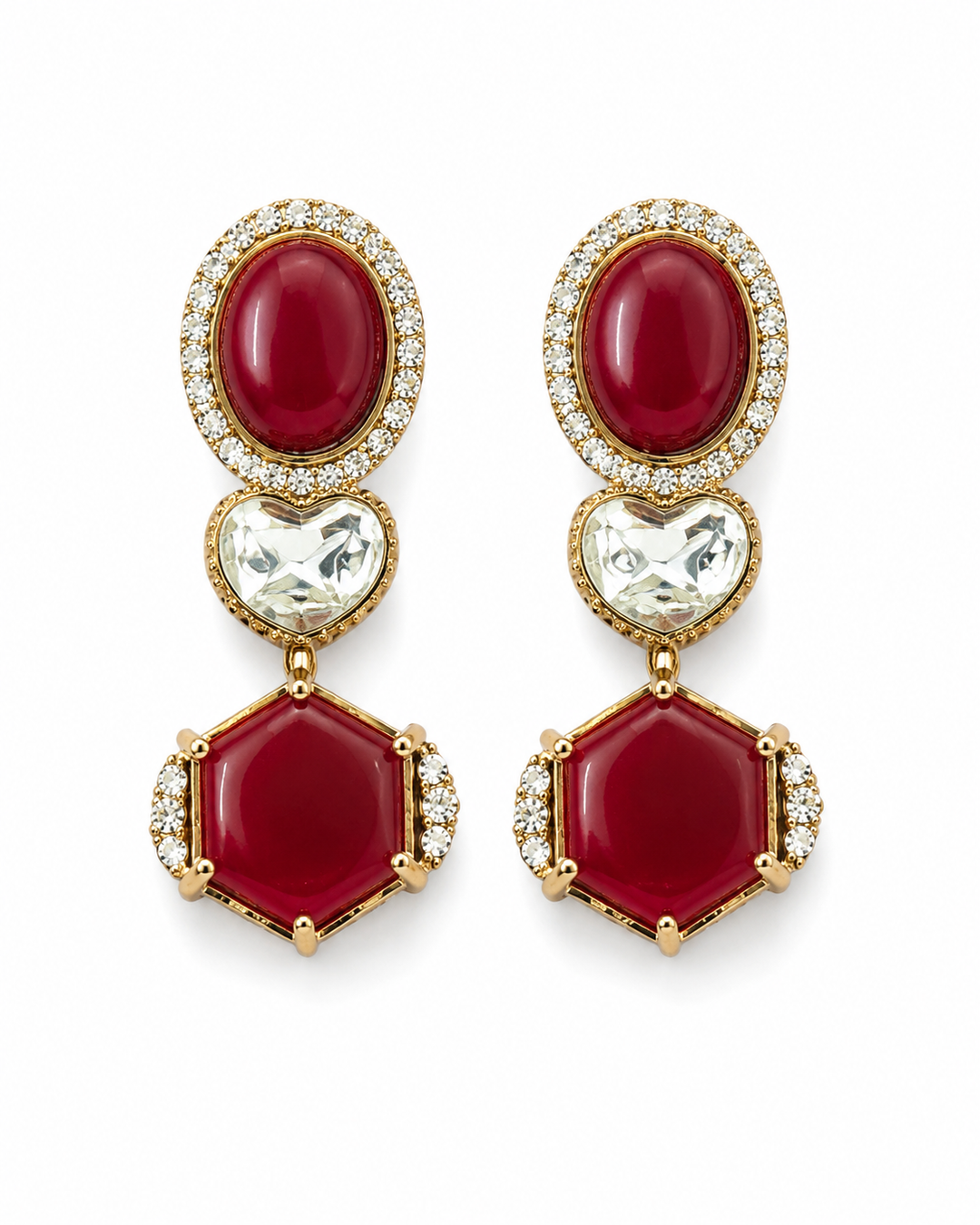 Ruby Kundan Drop Earrings