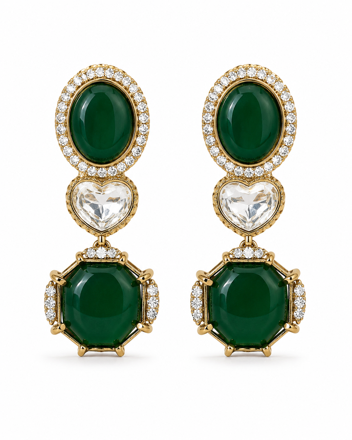 Emerald Kundan Drop Earrings
