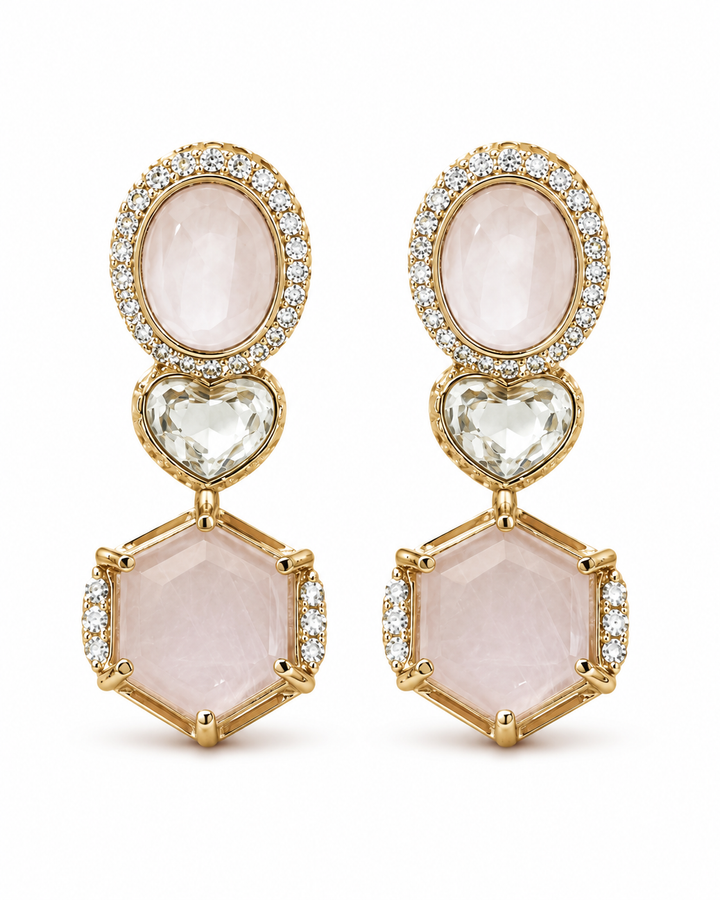 Pastel Polki Drop Earrings