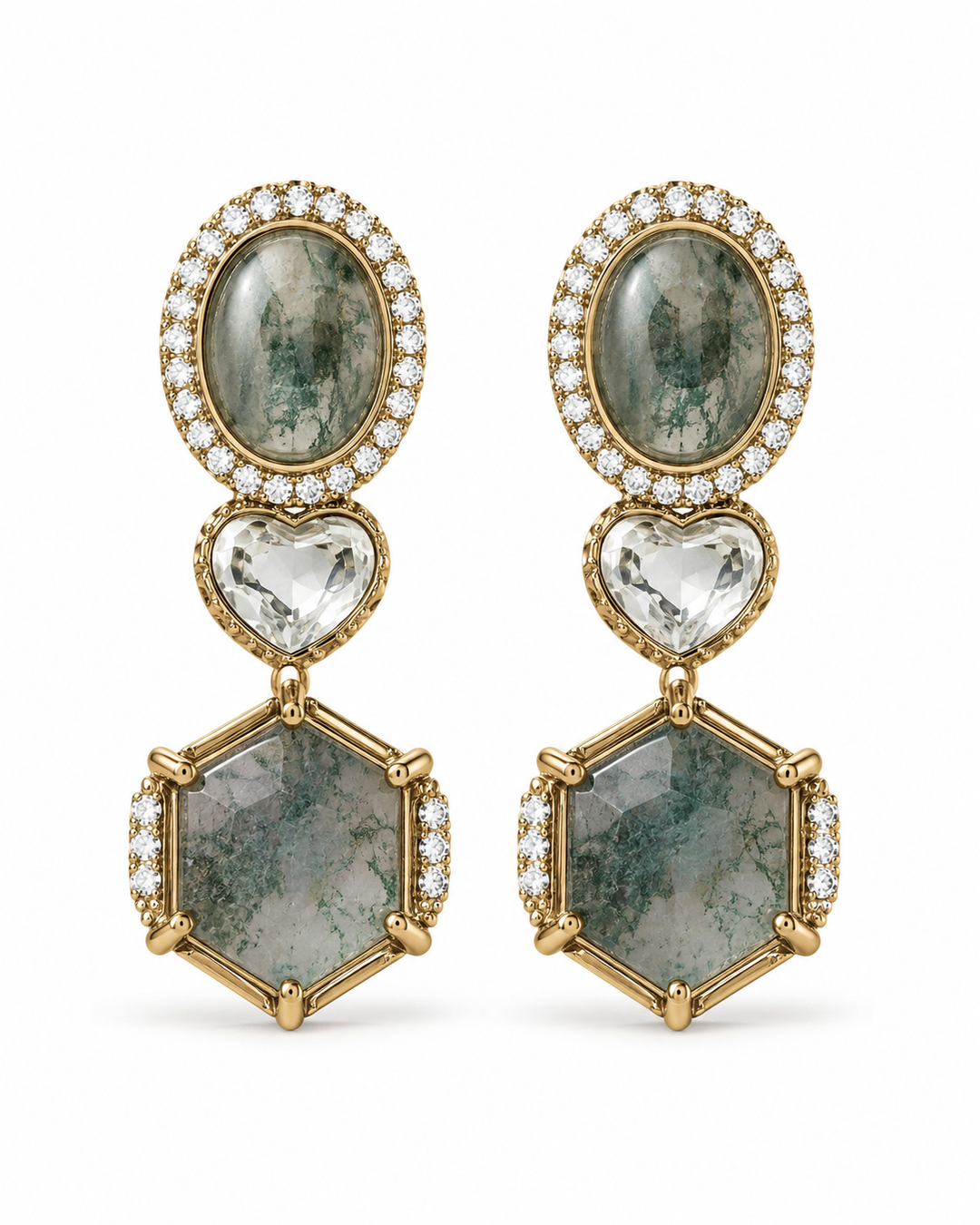 Moss Green Drop Earrings