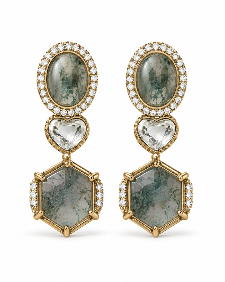 Moss Green Drop Earrings