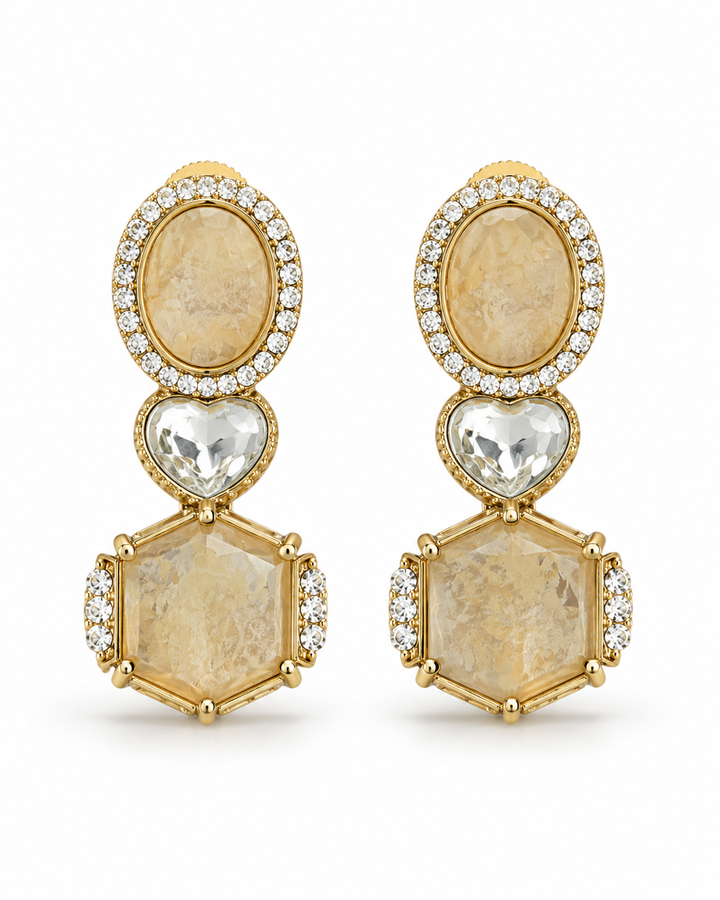 Champagne Polki Drop Earrings