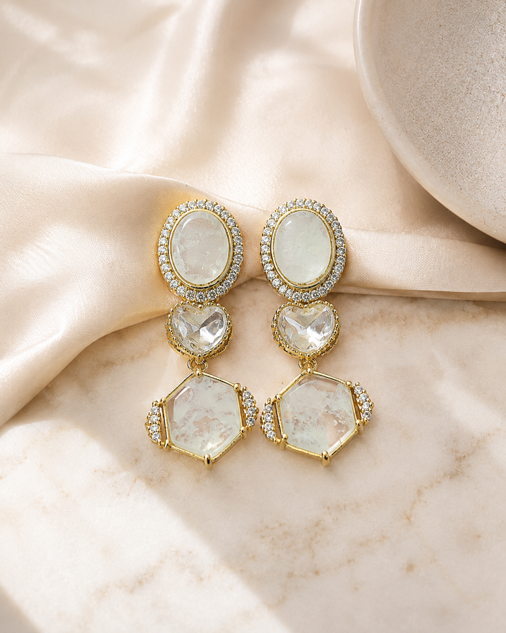 Elegant Polki Drop Earrings