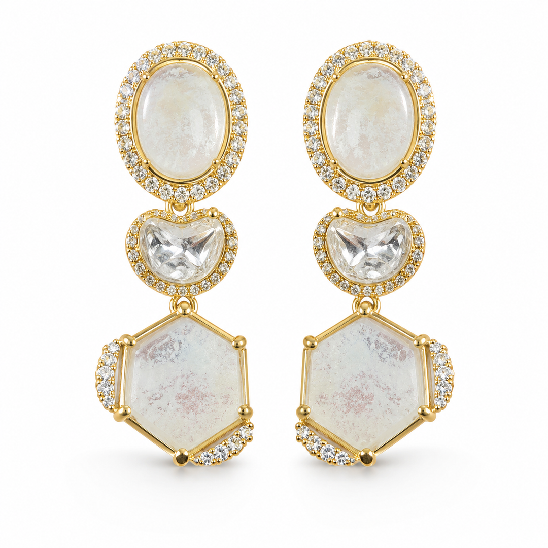 Elegant Polki Drop Earrings