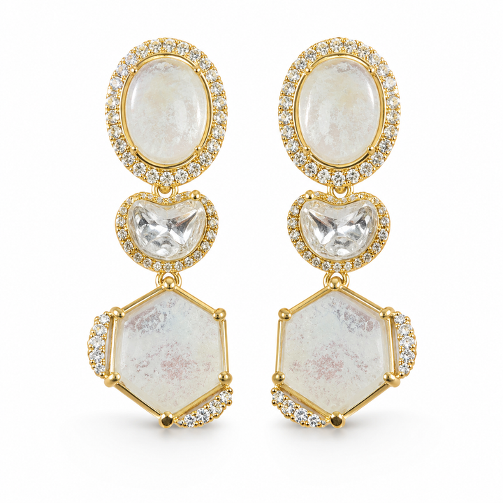 Elegant Polki Drop Earrings
