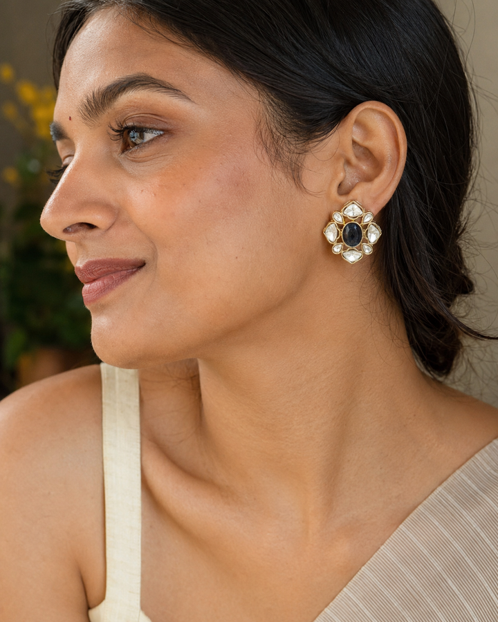 Sapphire Polki Studs