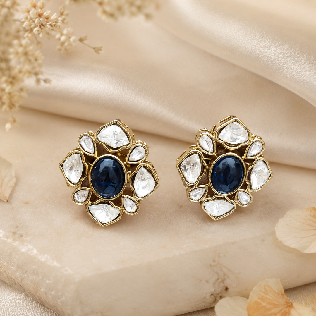 Sapphire Polki Studs