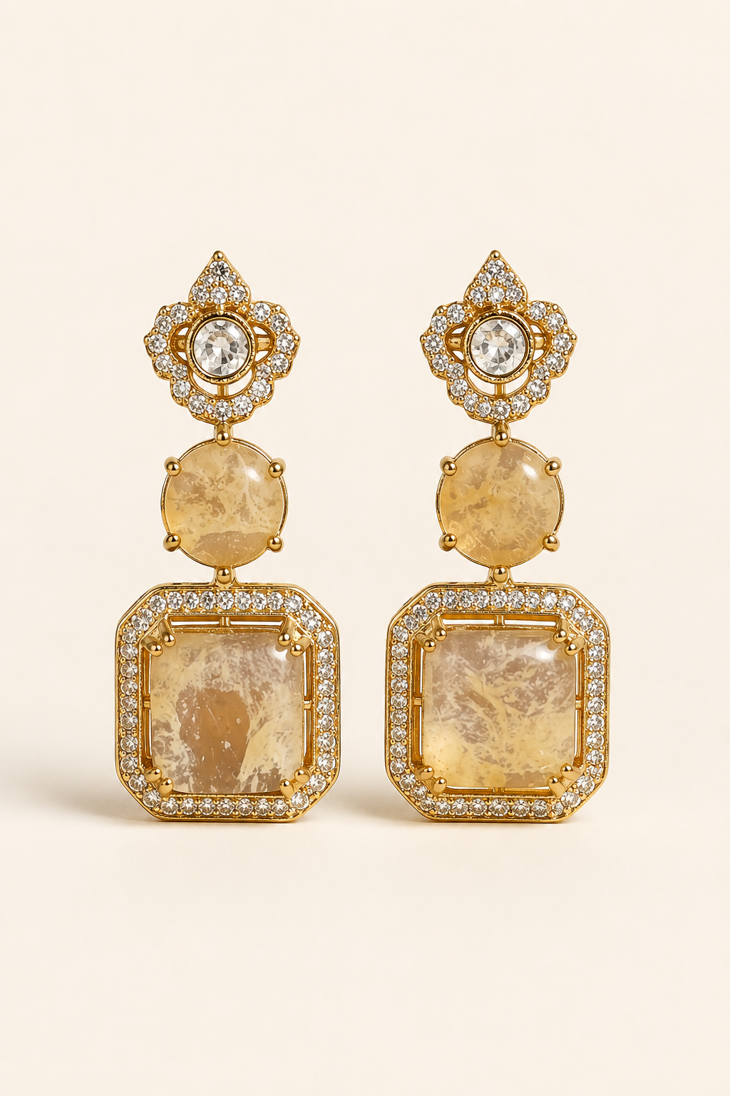 Champagne Polki Drop Earring