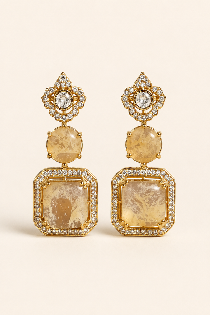 Champagne Polki Drop Earring