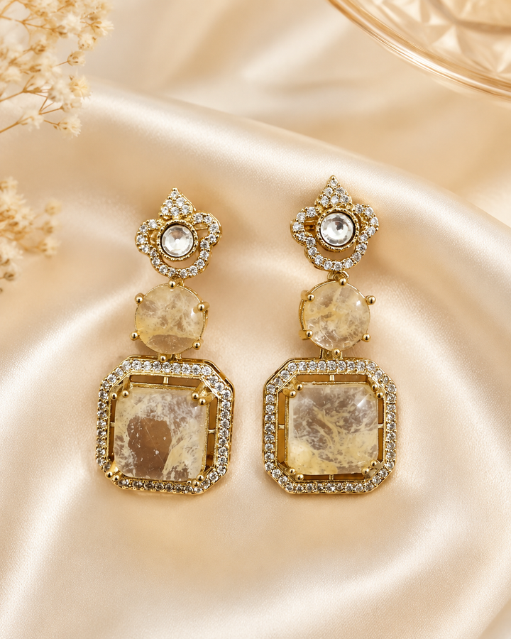 Champagne Polki Drop Earring