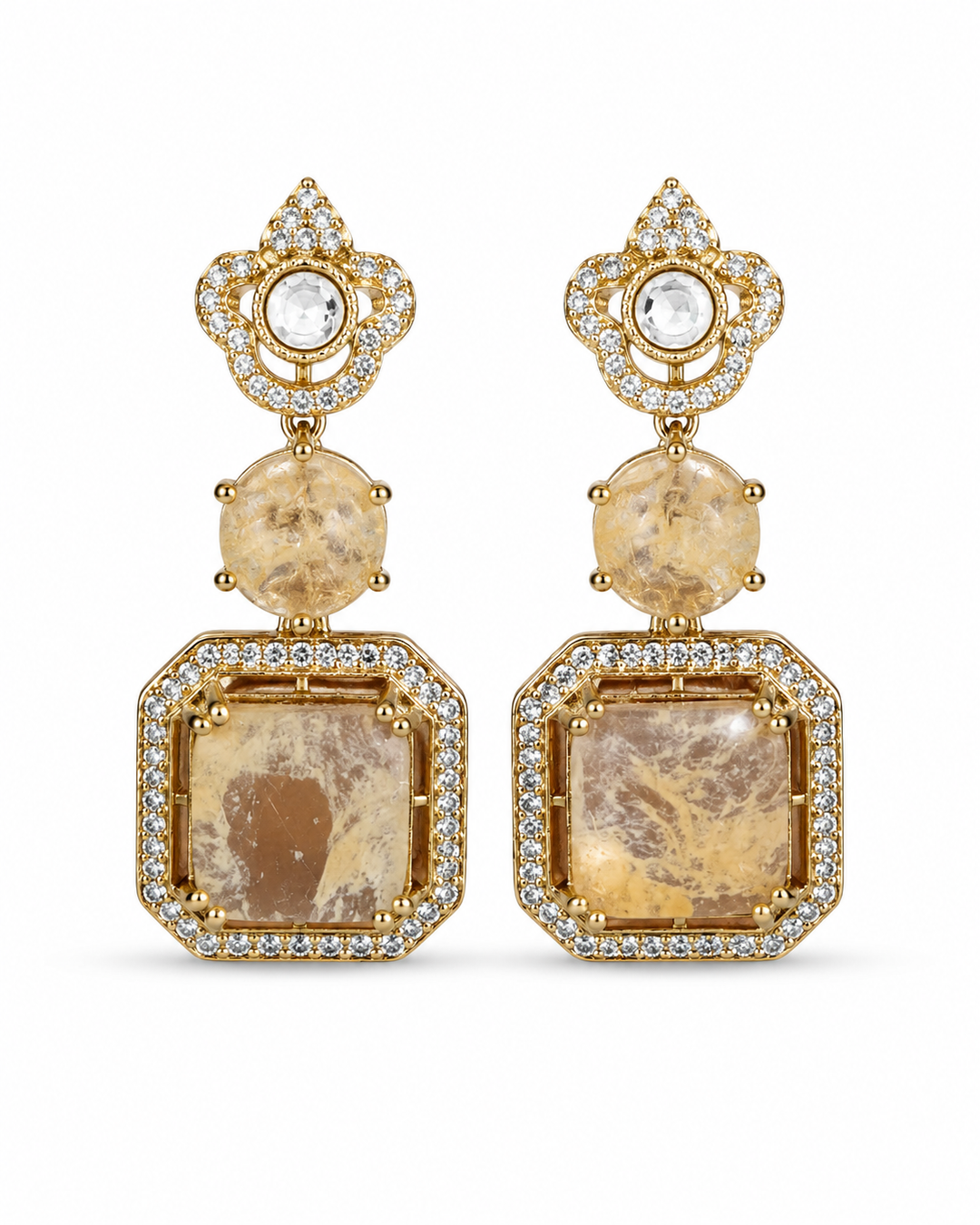 Champagne Polki Drop Earring