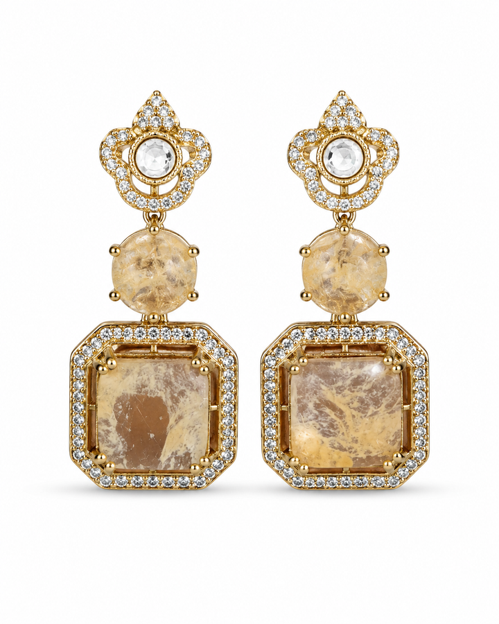 Champagne Polki Drop Earring