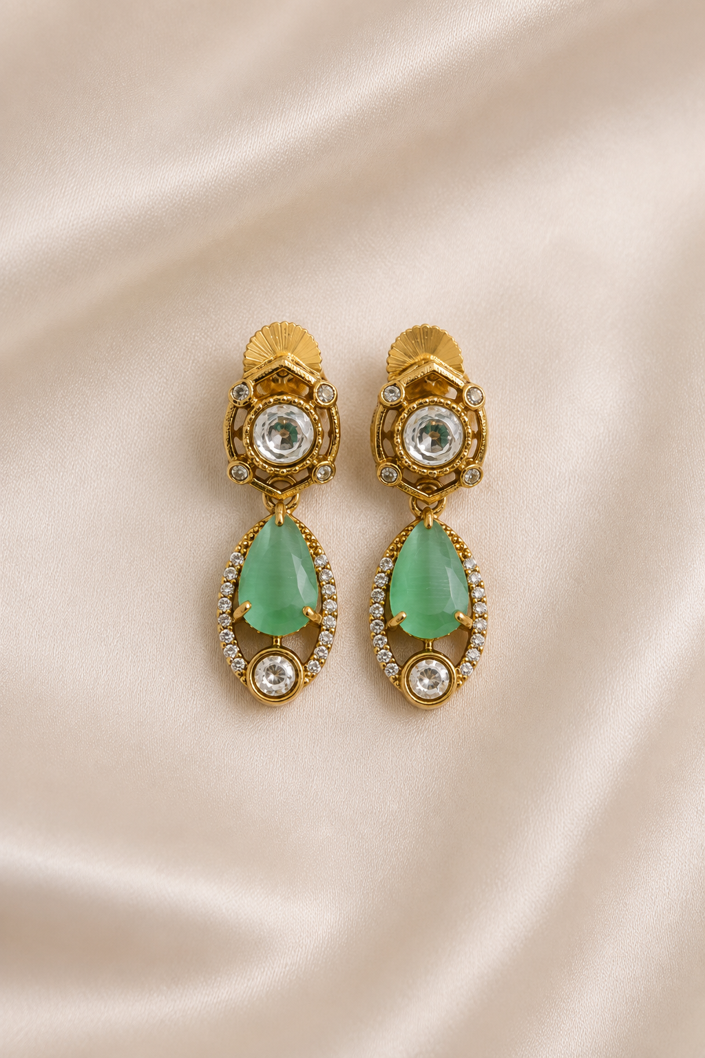 Turquoise Kundan Drop Earrings