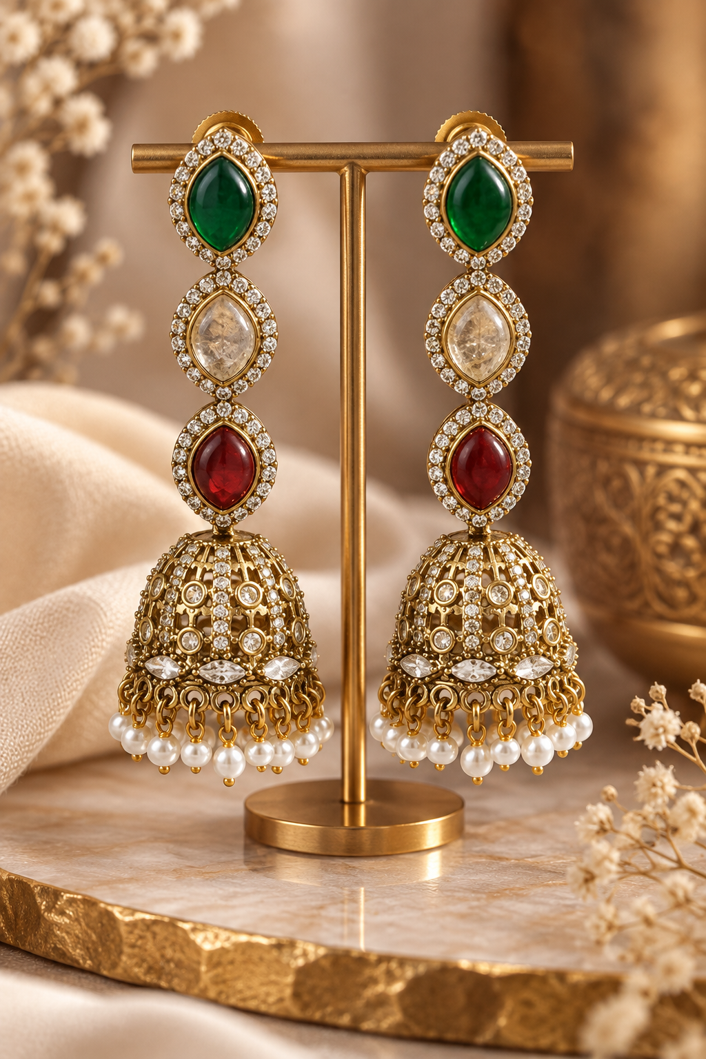 Long Multi-Color Jhumkas